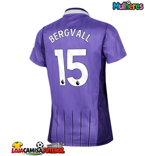 Camisa de Futebol Tottenham Hotspur Lucas Bergvall #15 Equipamento Alternativo Mulheres 2026-27 Manga Curta